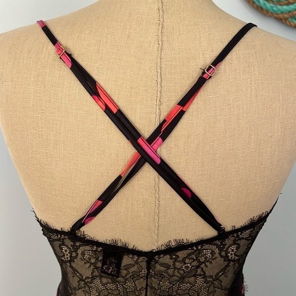 Victoria’s Secret Chemises Black Lace Trim Pink Hearts size M - Picture 5 of 7